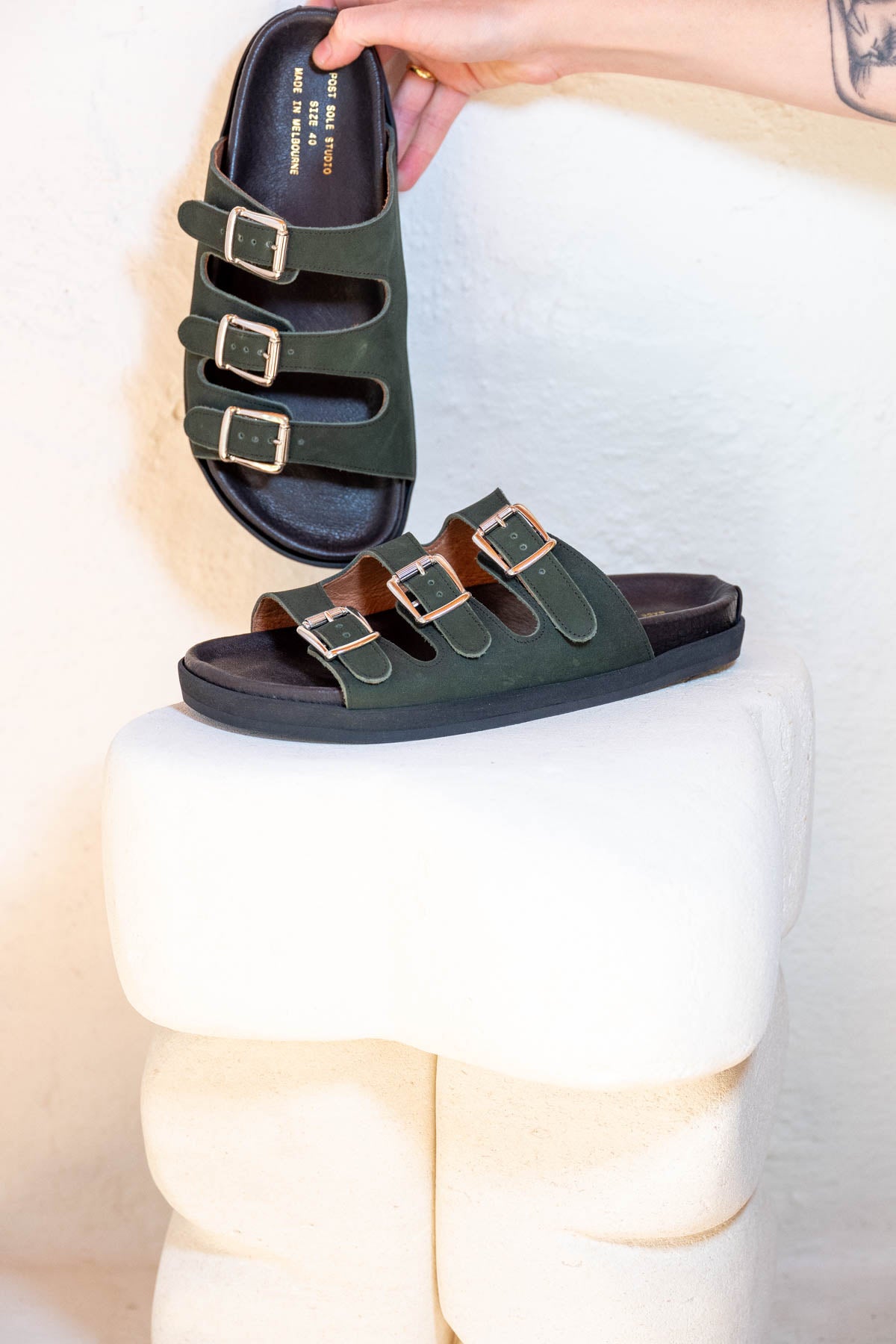 Studio Sale - Buckled Up Fuss Forest Suede / 40